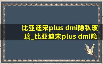 比亚迪宋plus dmi隐私玻璃_比亚迪宋plus dmi隐私玻璃隔热吗